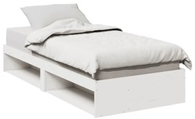 vidaXL Κρεβάτι ημέρας χωρίς στρώμα Λευκό 75x190 cm Στερεό ξύλο πεύκο