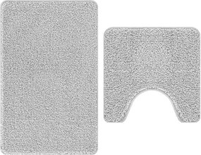vidaXL Σετ Μάτ Μπάνιου Αντιολισθητικό 2 pcs Γκρι PP