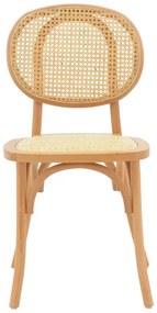 Καρέκλα Zoel ξύλο οξιάς και rattan σε φυσική απόχρωση 45x52x82εκ 45x52x82 εκ.