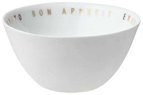 Μπωλ Σερβιρίσματος Bon Apetit LBTRD0011367 Φ9x4,5cm White-Gold Raeder Πορσελάνη,Γυαλί