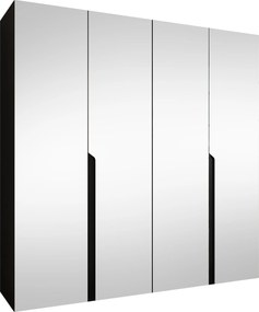 Ντουλάπα Mila II Τετράφυλλη-Μαύρο