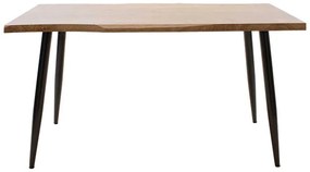 Τραπέζι Neve pakoworld MDF καρυδί-πόδι μεταλλικό μαύρο 140x80x75εκ