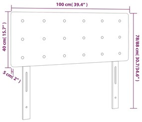 Κεφαλάρι Κρεβατιού LED Κρεμ 100x5x78/88 εκ. από Συνθετικό Δέρμα - Κρεμ