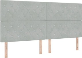 vidaXL LED κεφαλάρι με κεφαλάρι Ανοιχτό γκρι 200 cm Πολυεστέρας