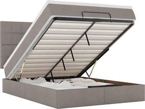 vidaXL Κρεβάτι-Μπαλκόνι με Στρώμα, Ύφασμα 140x190 εκ., Μπεζ
