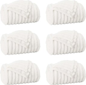 vidaXL Ριχτάρια 6 pcs Λευκό 270 x 240 cm Μαλλί