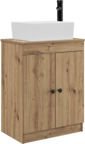 vidaXL Καθρέφτης μπάνιου με νιπτήρα Artisan Δρυς 54 x 35 x 83 εκ