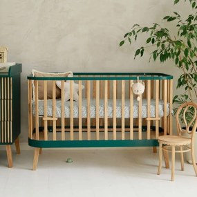 Βρεφικό Κρεβάτι  Bambi Mundo  Natural + Green 70×140cm  Luletto (Δώρο 10% έκπτωση στο Στρώμα)