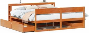 vidaXL Σκελετός Κρεβ. Χωρίς Στρώμα Καφέ Κεριού 180x200 εκ Μασίφ Πεύκο