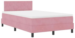 vidaXL Κρεβάτι με Ελατήρια και Στρώμα Ροζ 120 x 190 cm ύφασμα