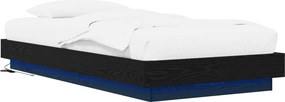 vidaXL Κρεβάτι με φωτισμό LED Μαύρη Δρυς 80 x 200 cm