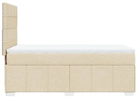 Κρεβάτι Boxspring με Στρώμα Κρεμ 100 x 200 εκ. Υφασμάτινο - Κρεμ