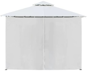 vidaXL Κιόσκι με Κουρτίνες Λευκό 600 x 298 x 270 εκ. 180 γρ./μ²