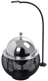 Φοντύ Με Βάση Για Καπάκι Chafing Dish TAF111 25x25x30/49cm 1,5lt Silver-Black Espiel Steel,Aluminum
