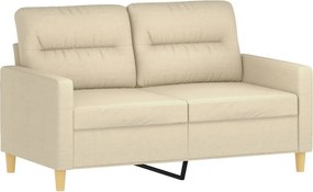 vidaXL Σετ Σαλονιού 2 Τεμαχίων Κρεμ Υφασμάτινο με Μαξιλάρια