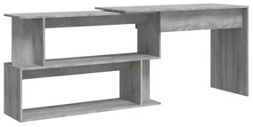 vidaXL Γραφείο Γωνιακό Γκρι Sonoma 200x50x76 εκ. Επεξεργασμένο Ξύλο