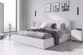 Επενδυμένο Κρεβάτι Hilton με Αποθηκευτικό χώρο + Στρώμα  White  140×200cm