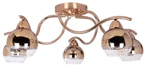 Φωτιστικό Οροφής Style TNK81444CG5H Bronze Metal, Glass