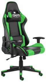 Καρέκλα Gaming Περιστρεφόμενη Πράσινη PVC - Πράσινο