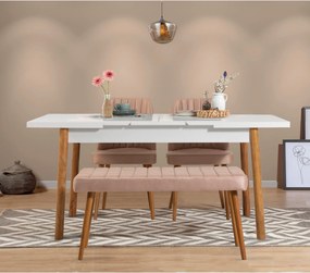 Τραπέζι Επεκτεινόμενο Πεύκο Atlantic / Λευκό SANTIAGO 153x75x75