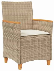 vidaXL Σέτ φαγητού για κήπο 5 pcs Μπεζ συνθετικό ρατάν