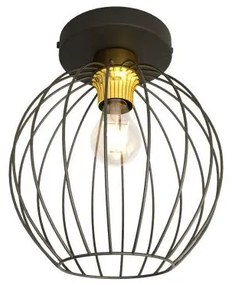Πλαφονιέρα Φωτιστικό Οροφής 1xE27 Πλέγμα Nest Emibig  1370/1 Μαύρο-Χρυσό