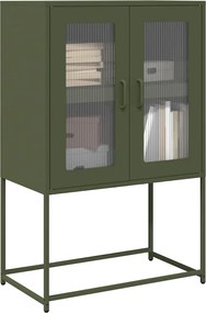 vidaXL Highboard Ελαιοπράσινο 68x39x107 cm Ατσάλι