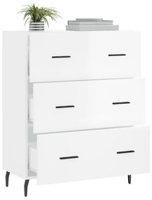 vidaXL Ντουλάπι Γυαλιστερό Λευκό 69,5x34x90 εκ. Επεξεργασμένο Ξύλο