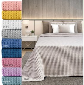 Κουβέρτα Πικέ King Size (240x260) AdamHome Waffle SS2023 Μπλε