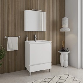 Drop Delta 60 White Gloss 62x47  - Πάγκος με Νιπτήρα &amp; Κρυφοντουλαπο