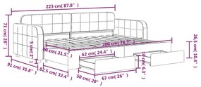 Καναπές Κρεβάτι Συρόμενος Κίτρινο 80x200εκ. Βελούδινος Συρτάρια - Κίτρινο