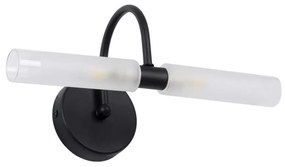 Φωτιστικό Τοίχου - Απλίκα Paola 60416 31x16x15cm Black GloboStar Aluminium, Glass