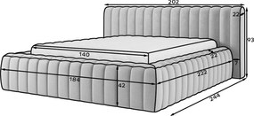 Επενδυμένο κρεβάτι Carlito-Mauro-140 x 200