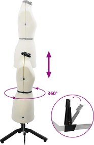 vidaXL Ρυθμιζόμενη Φόρμα Φορέματος Γυναικεία Κρεμ s Βελούδο