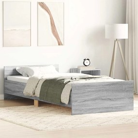 vidaXL Πλαίσιο Κρεβατιού Γκρι Sonoma 75x190 εκ Επεξ. Ξύλο Small Single