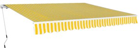 vidaXL Τέντα Αναδιπλούμενη Χειροκίνητη Κίτρινη/Λευκή 400 εκ.