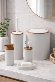 Stewehome Σετ μπάνιου 5 τεμαχίων με ξύλινη λεπτομέρεια
