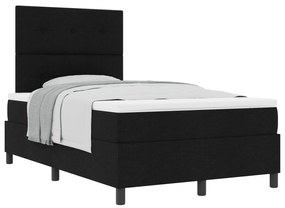 vidaXL Κρεβάτι Μπόξ Σπρίνγκ με Στρώμα Μαύρο 120x200 εκ Ύφασμα