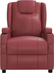 vidaXL Πολυθρόνα Μασάζ Μπορντό από Συνθετικό Δέρμα
