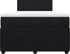 vidaXL Κρεβάτι Boxspring με Στρώμα Μαύρο 120x190 εκ. Βελούδινο