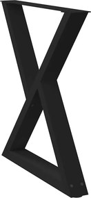 vidaXL Πόδια Τραπεζαρίας 2 τεμ. Μαύρο 80x(72-73,3) εκ. Ατσάλι