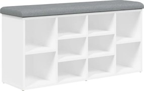 vidaXL Παγκάκι Παπουτσιών Λευκό 102 x 32 x 50 εκ. από Τεχνητό Ξύλο