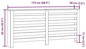 Κάλυμμα Καλοριφέρ Μαύρο 175x20x82 εκ. από Επεξεργασμένο Ξύλο - Μαύρο