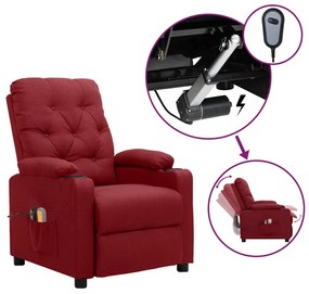 vidaXL Πολυθρόνα Μασάζ Ηλεκτρική Μπορντό Υφασμάτινη