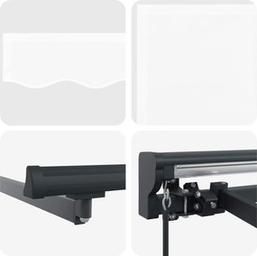 vidaXL Χειροκίνητη Ανακλινόμενη Σκίαση Λευκός 4 x 3,5 μ