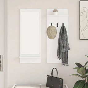 vidaXL Τοίχου Κρεμάστρα Λευκό 70 x 10 x 90 εκ. Επεξεργασμένο ξύλο