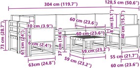vidaXL Σειρά Καναπέ Εξωτερικού 8 pcs Φυσικό και Κρέμα Πολυεστέρας