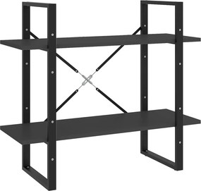 vidaXL Βιβλιοθήκη με 2 Ράφια Γκρι 80 x 30 x 70 εκ. από Επεξ. Ξύλο