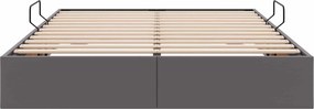 vidaXL Κρεβάτι Οθωμανικού Τύπου Γκρι 140 x 190 cm Τεχνητό Δέρμα