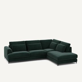 Γωνιακός καναπές δεξιός, βελούδινος, Marsile